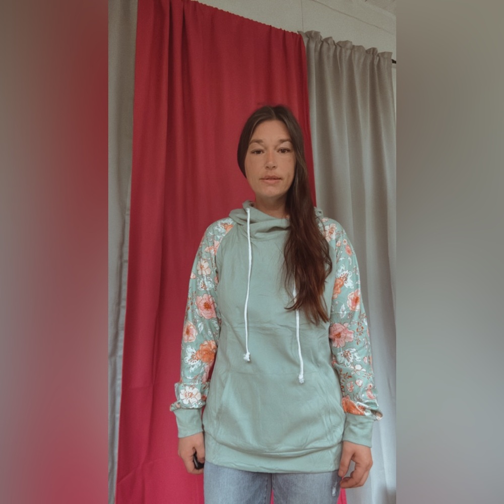 Floral Mint Green Hoodie